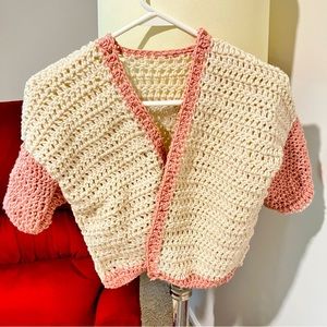 Childs pink & cream cardigan sweater